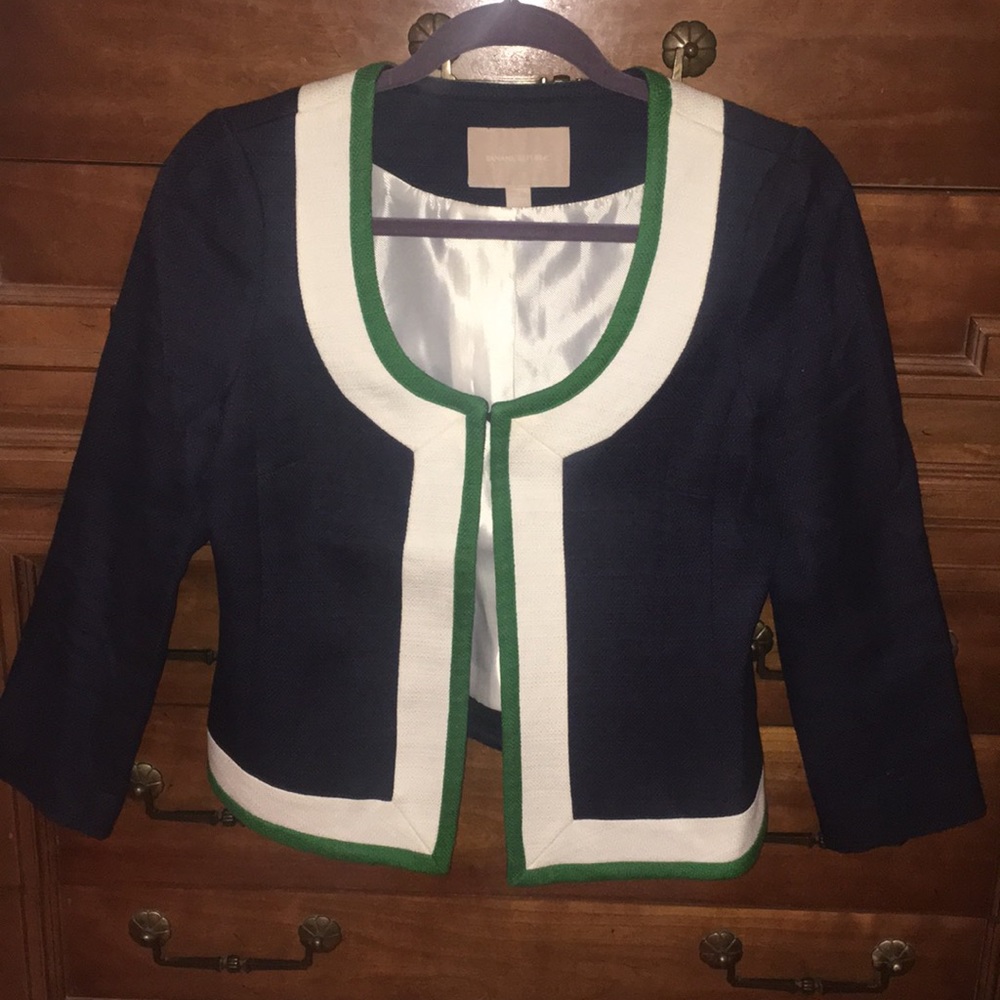 Blazer navy green and white